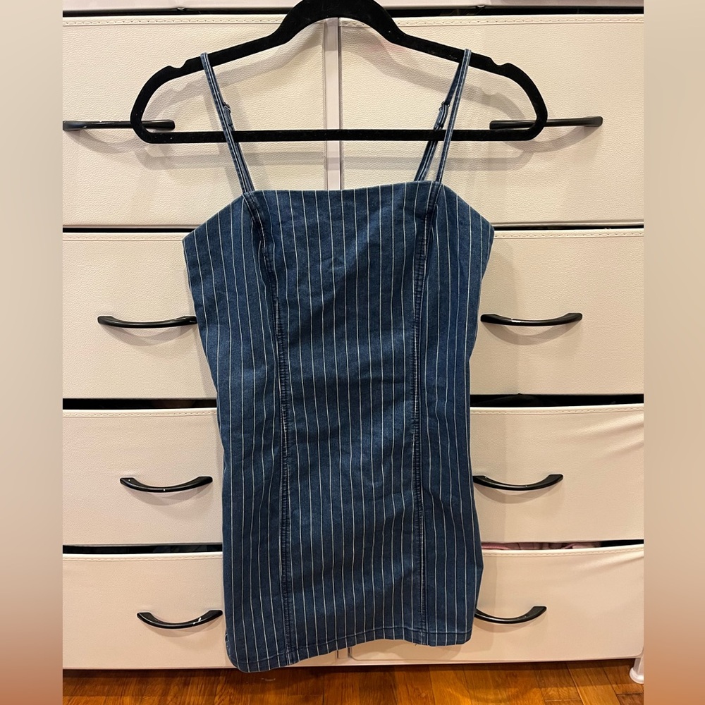 Forever 21 Pinstriped Denim Dress